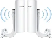 Soshine Wireless Bridge with Mounts - 5.8G 300Mbps,Point to Point Wireless Bridge Outdoor to Shop Barn Garage Building, 3KM Long Distance,Plug and Play,24V PoE Injector,2 RJ45 LAN Port,2Pack