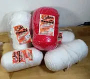 Vintage Lot Of 5 Cobra 6mm Twisted Macrame Cord 100 Yds Red White