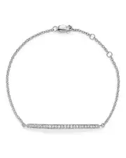 Diamond Bar Bracelet in 14K White Gold, .25 ct. t. w.