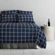 Sheridan Finlo Quilt Cover Set in Navy Size: Super King Cotton