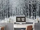 3D Woods Winter Snow Self-adhesive Removeable Wallpaper Wall Mural