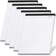 SAYEEC Legal Pads, A4 Size Wide Ruled Writing Note Pads, 8" x11" Lined Notepad Notebook Paper for Business School College Office, 25 Sheets Per Pad, 5 Pack