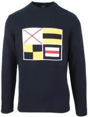 PAUL & SHARK YACHTING Men's Pullover Sweater Jumper Crew Neck L NAUTICAL FLAG