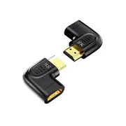 Unitek 8K HDMI 90 & 270 Degree Vertical Flat Adapter with Gold-PlaterConnectors.SupportsHDMI2.1,Plug & Play, Supports 8K 60Hz/4K 120Hz HDR Images. Black. [A1047A]