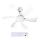 Modern Ceiling Fan with LED Light Remote Control for Bedroom (White B) Hot
