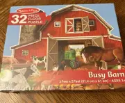 Melissa and Doug 32 Piece Floor Puzzle Busy Barn, 3 x 2 Feet New & Sealed Box