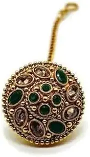 [Generic] Traditional Indian Mang Tikka Borla Head Jewellery, Antique Rajasthani Design, 3.1 cm