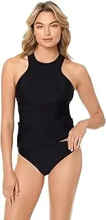 [Reebok] Women's Swimwear Lifestyle Sold Black Portrait Back High Neck Tankini Top