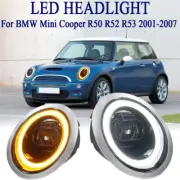 For BMW Mini Cooper R50 R52 R53 2001-2007 LED Projector Headlights Assembly pair