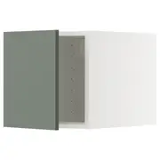 METOD top cabinet, white/Nickebo matt grey-green, 40x60x40 cm