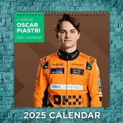 Oscar Piastri 2025 F1 Racing Calendar, 12-Month Motorsport Wall Calendar