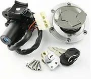 MZBZUTEDEE Motorcycle Ignition Key Switch Fuel Gas Cap Seat Lock Kit Fit for Kawasaki EX250 EX300 Ninja 250 ER250 300 Z250 Z300 BR250 Z250SL