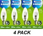4 x 28W Clear B15 Candle Shaped Light Globes Bulbs Lamps Small Bayonet Halogen