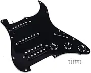 Electric Guitar Pickguard Plastic and Mental Electric Guitar Loaded Pickguard with Pickup (SSH15 Black)