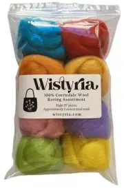 Wistyria Editions Wool Roving 15" .25oz 8/Pkg-Confetti WR-906R