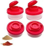 4Pcs Salt and Pepper Shakers Sets,Plastic Airtight Spice Jar Dispenser for Travel Camping Picnic Outdoors Kitchen Lunch Boxes