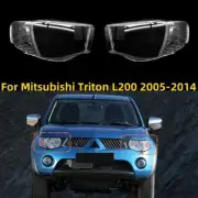 Fit For Mitsubishi Triton L200 2005-2014 Pair Transparent Headlight Cover Lens (for: Mitsubishi)