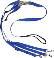 Pet Dog Leash Nylon Rope 3 in 1 Triple Three Heads Dogs Leash 3 Ways Outdoor Walking Dogs Collars Harness Leads Puppy Leashes(Blue)