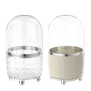 Makeup Brush Holder 360° Rotating With Lid Dustproof Organizer Storage Case Box