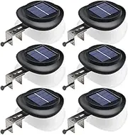 DBF Outdoor Solar Gutter Lights - Solar Fence Lights Outdoor Waterproof LED Deck Lighting Wall Mount Decorative Auto On/Off for Eaves Yard Garage Garden Deck Patio Railing (6 Pack)