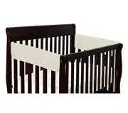 The Peanutshell 2-Pack Crib Rail Guard Padded Protectors In Ivory- 100% Cotton