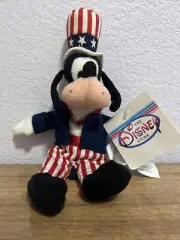 Walt Disney UNCLE SAM GOOFY PATRIOTIC Mini Bean Bag Plush America NWT 10.5"