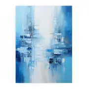 Knife Art Abstract Blue Painting Canvas Print