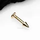 14 Karat Gold Spike Top Flat Back Stud Labret