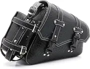 Motorcycle Luggage Bag Universal Motorcycle Left/Right Side Luxury Black Storage Tool Pouch Saddle Bag Crocodile Pattern Plastic Buckle Luggage Bag Motorcycle Luggage Helmets Bag (Color : Model 3)