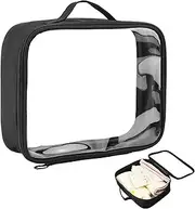 [Generic] Clear Cosmetic Bag - Clear Travel Toiletries Bag | Cosmetics Organizer Carry Bag, Waterproof Cosmetic Bag Toilet Bag, Carry Airport Airline Compliant Bag, Portable Cosmetic Bag Case for Women Men