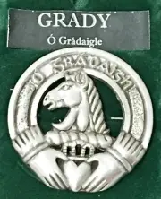 Grady O' Gradaigle Irish Clan Crest Badge Pin Pewter