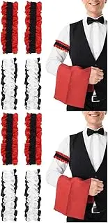[WRITWAA] 2sets Men's Satin Sleeve Garters Elastic Armband Garters Belts for Shirt Sleeves 4pairs*2