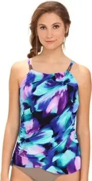 MAGICSUIT BY MIRACLESUIT EDEN UNDERWIRE TANKINI SWIM TOP MULTI SIZE 8 NEW!! $199