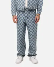 [XXIII] Xxiii Checker Board Denim Jeans Blue - Size 28 28 Blue