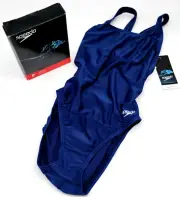 Speedo Womens Solid Navy Blue Pro LT Super Pro Swimsuits One Piece 34