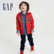 Gap 男童裝 Logo刷毛連帽外套 碳素軟磨系列-紅色(663912)
