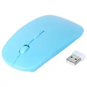 2.4G Ergonomic Flat Wireless Mouse with USB Receiver for PC Laptop (Blue) mouse