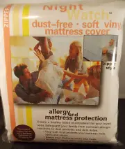 SOFT VINYL PLASTIC ZIPPERED MATTRESS COVER-KING 15" MATTRESS-DUST MITES GONE! M