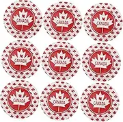 24pc Maple Leaf Party Plates Canada Themed Dessert Serving Trays for Snacks Appetizers Red Decor Easy Cleanup
