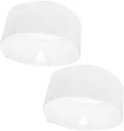 [Generic] Chef Hat Women Men 2pcs White Active Cap Unisex Kitchen Cooking Hat Breathable Stain Resistant Chef Costume Hat
