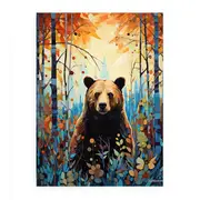 Bear Leafs Canvas Print