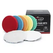 6" Buffing Polishing Pads,7Pcs 6.5 Lnch Backing Plate,Compound Buffing Sponge an