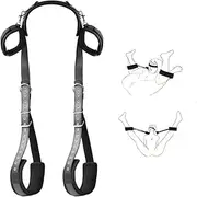 BDSM Restraints Sex Strap Sex Toys 4pc Bondage Restraints Set Fetish Bed Restraints Kits for Beginners,Bondage kit for Couples Handcuffs and Leg Straps Cuffs Thigh Sling Rope Kit