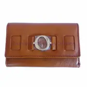 New OROTON Ornament High Fold Leather Wallet Purse Tan Box Tag