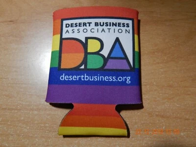 DESERT BUSINESS ASSOCIATION DBA PRIDE LGBTQ+ BEER DRINK SODA KOOZIE RAINBOW NEW
