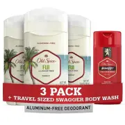 Old Spice Men's Deodorant Aluminum-Free Fiji with Palm Tree 3oz Pack of 3 wit...