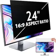 IPROKKO 24 Inch Computer Privacy Screen Filter for 16:9 Aspect Ratio Monitors, Anti Blue Light & Glare, Reversible Matte/Glossy, Washable, Scratch Resistant, 1 Pack