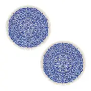 NNEAGS 2X 120cm Mandala Round Tapestry Indian Area Rug for Living Room Lounge, A