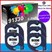 5-Pack 91330 Label Tape 10697 for Dymo LetraTag LT-100H Plus Label Maker