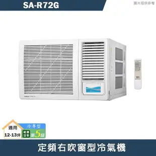 SANLUX台灣三洋【SA-R72G】定頻右吹窗型冷氣機(冷專型)5級